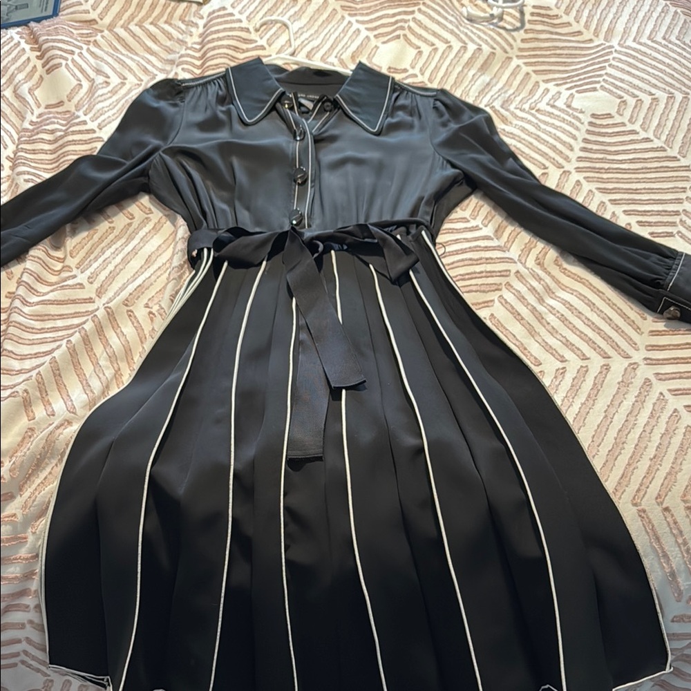 Marc Jacobs Black Dress with White Stripes